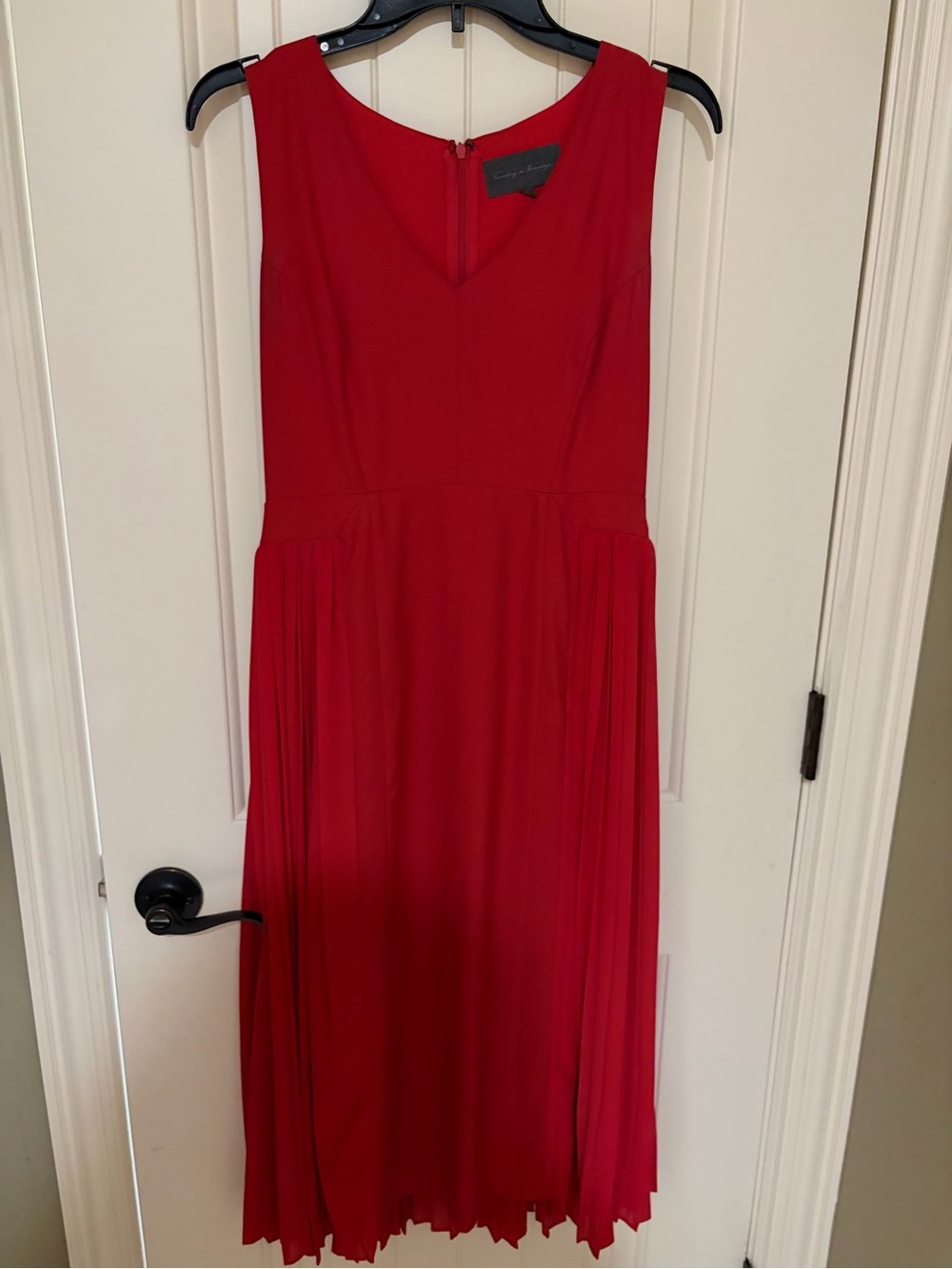 Sunday in Brooklyn Red Sleeveless Pleated Midi Dress